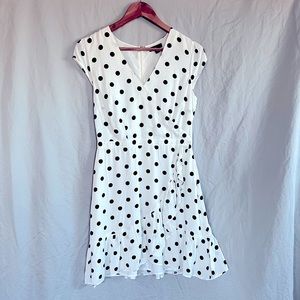 Jcrew Dress Black/White Polka Dot—New W Tag—Size 4 Petite